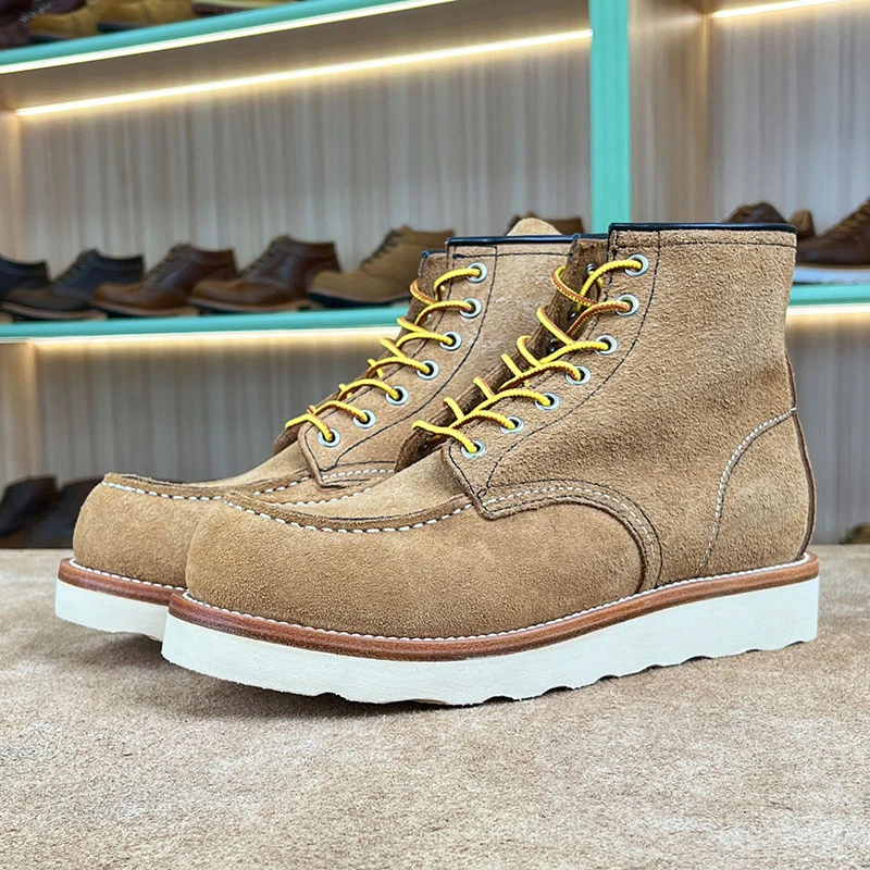 【阿龙严选】高端固特异工艺工装靴875翻毛皮阿美咔叽风男鞋工装鞋