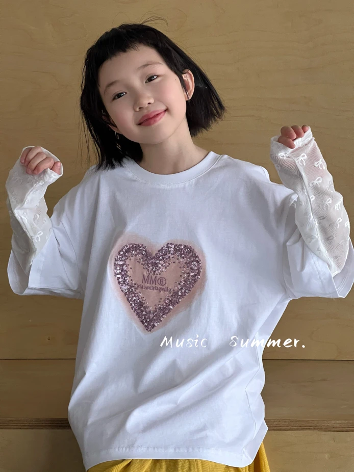 【郭郭童品】木➕爱心短袖T恤假两件T恤91125