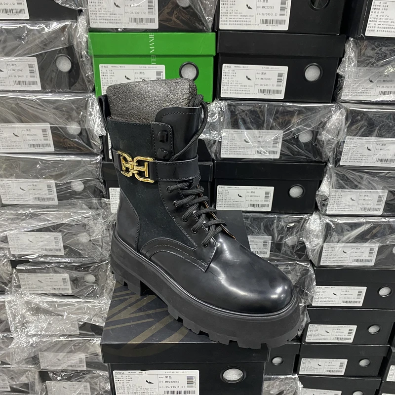 专柜正品M她酷牛皮马丁靴（单里）3097黑色