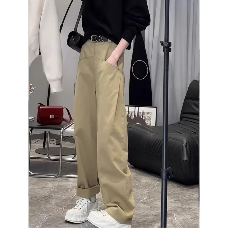 2025春季新款阔腿工装裤女显瘦胖mm梨型身材穿搭宽松休闲香蕉裤子