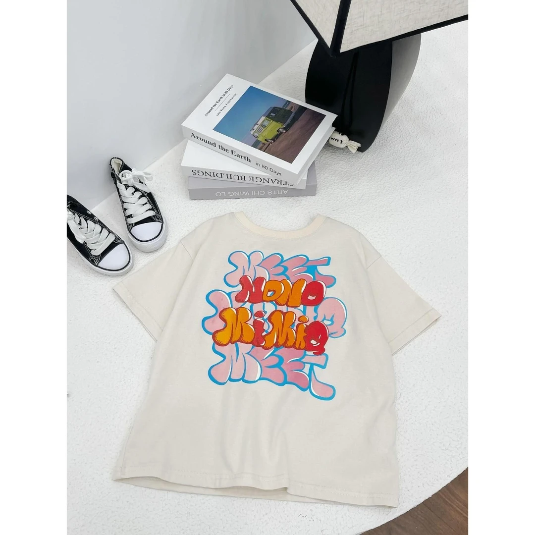 OAOH男童夏季新款潮牌印花简约短袖T恤T5815日韩版中大儿童服装