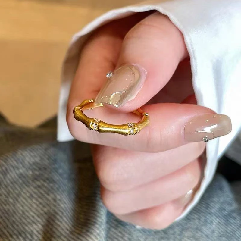 铜合金戒指 轻奢竹节戒指622