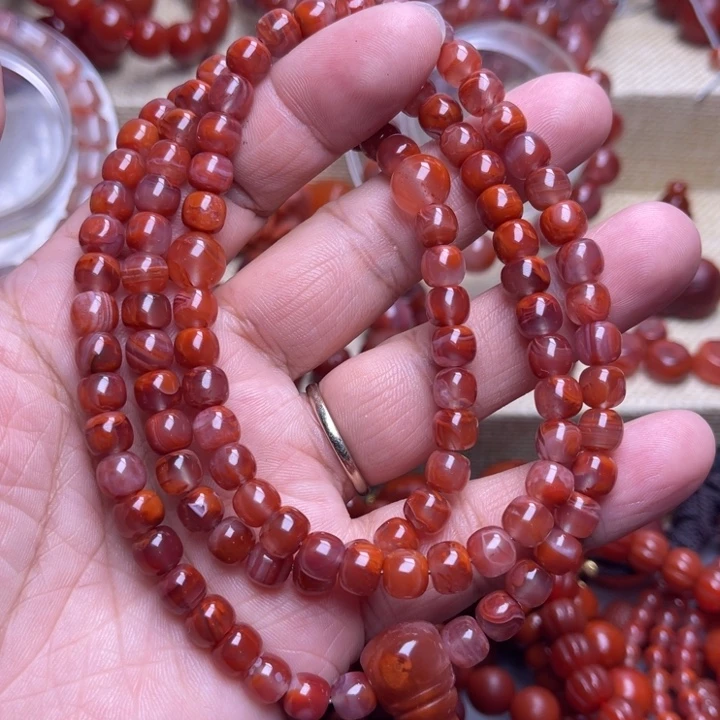 南红玛瑙未镶嵌手链火焰108