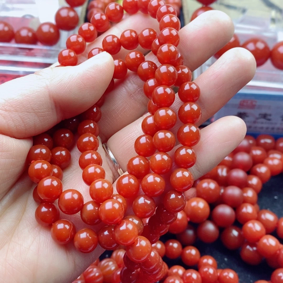 南红玛瑙未镶嵌手链卡8