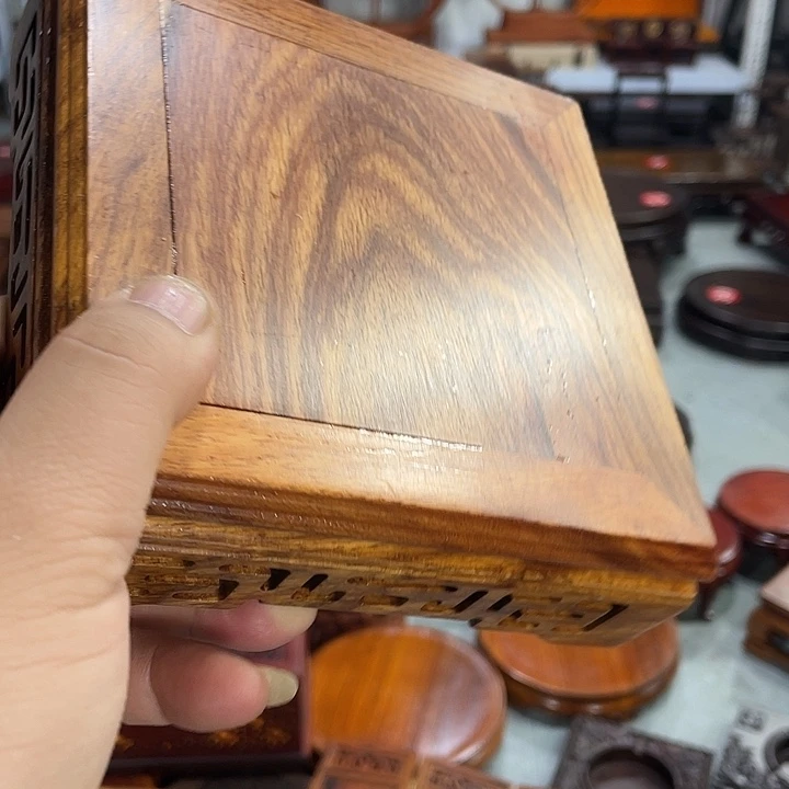 紫砂红木底座工艺品红木底座工艺品14公分