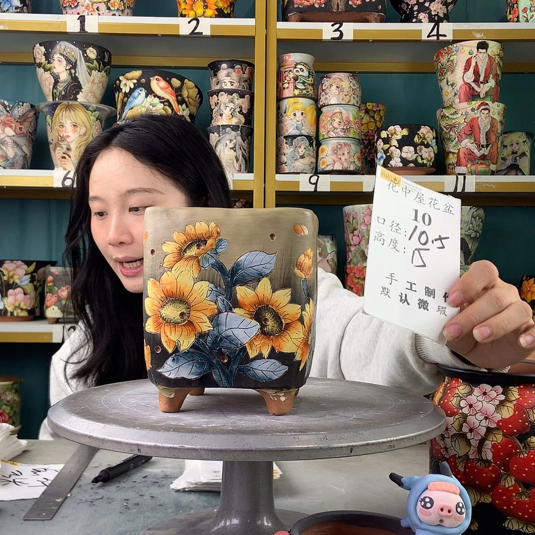 陶景德镇手工花盆陶瓷10