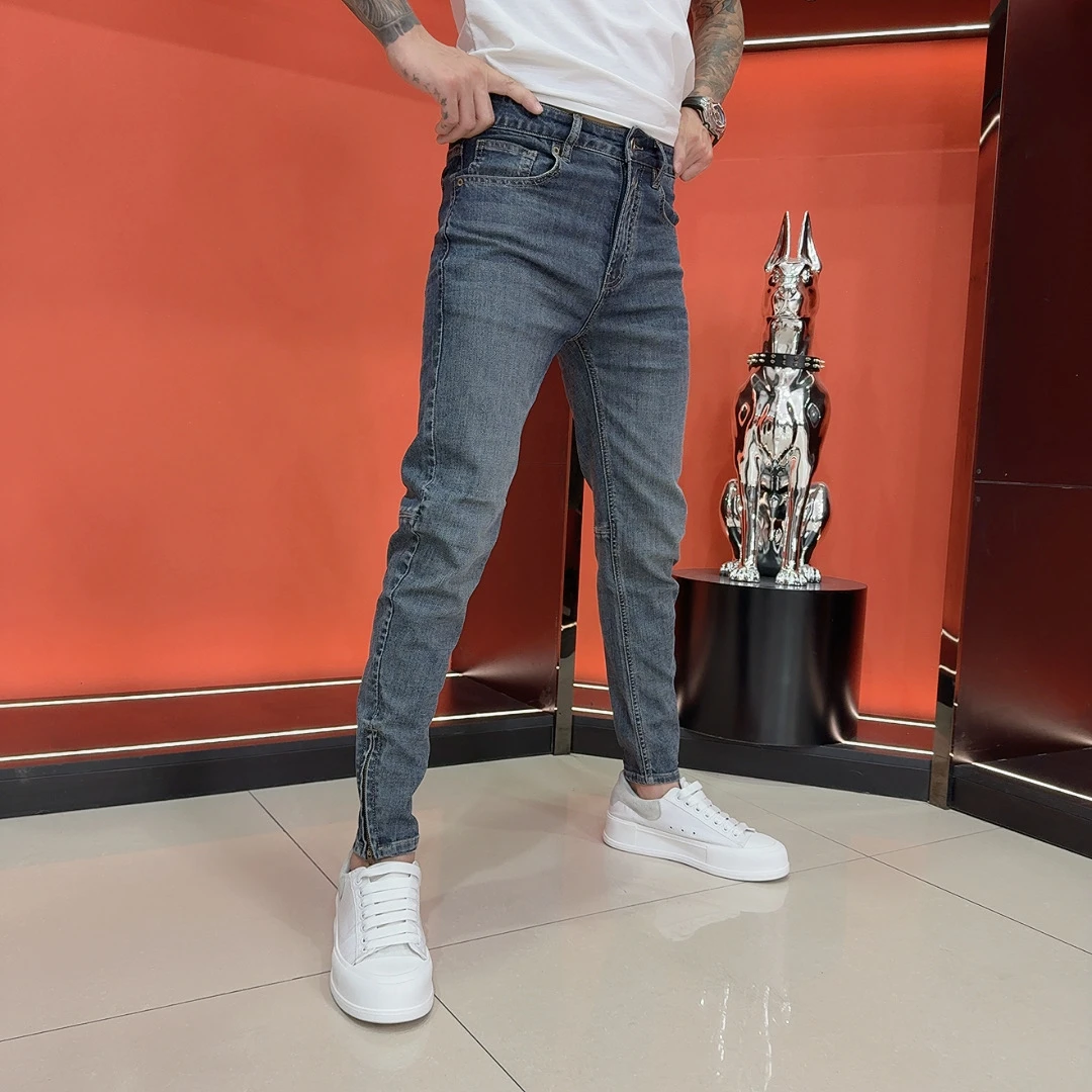 【秋季上新】高端简欧拉链款修身男士小脚裤-2051