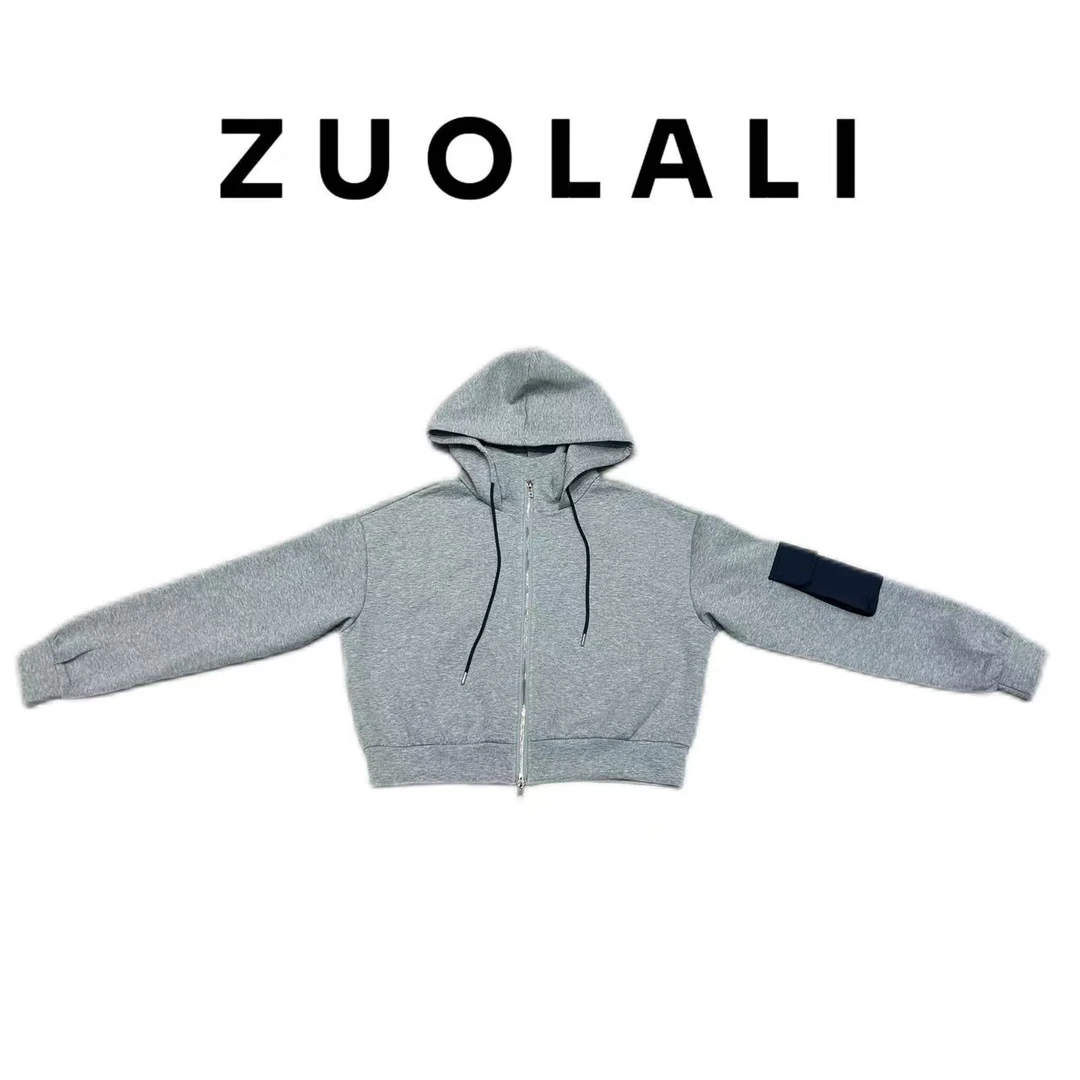 ZUOLALI/左拉励【拼接袖袋】潮牌拼接袖袋卫衣设计-连帽开衫卫衣
