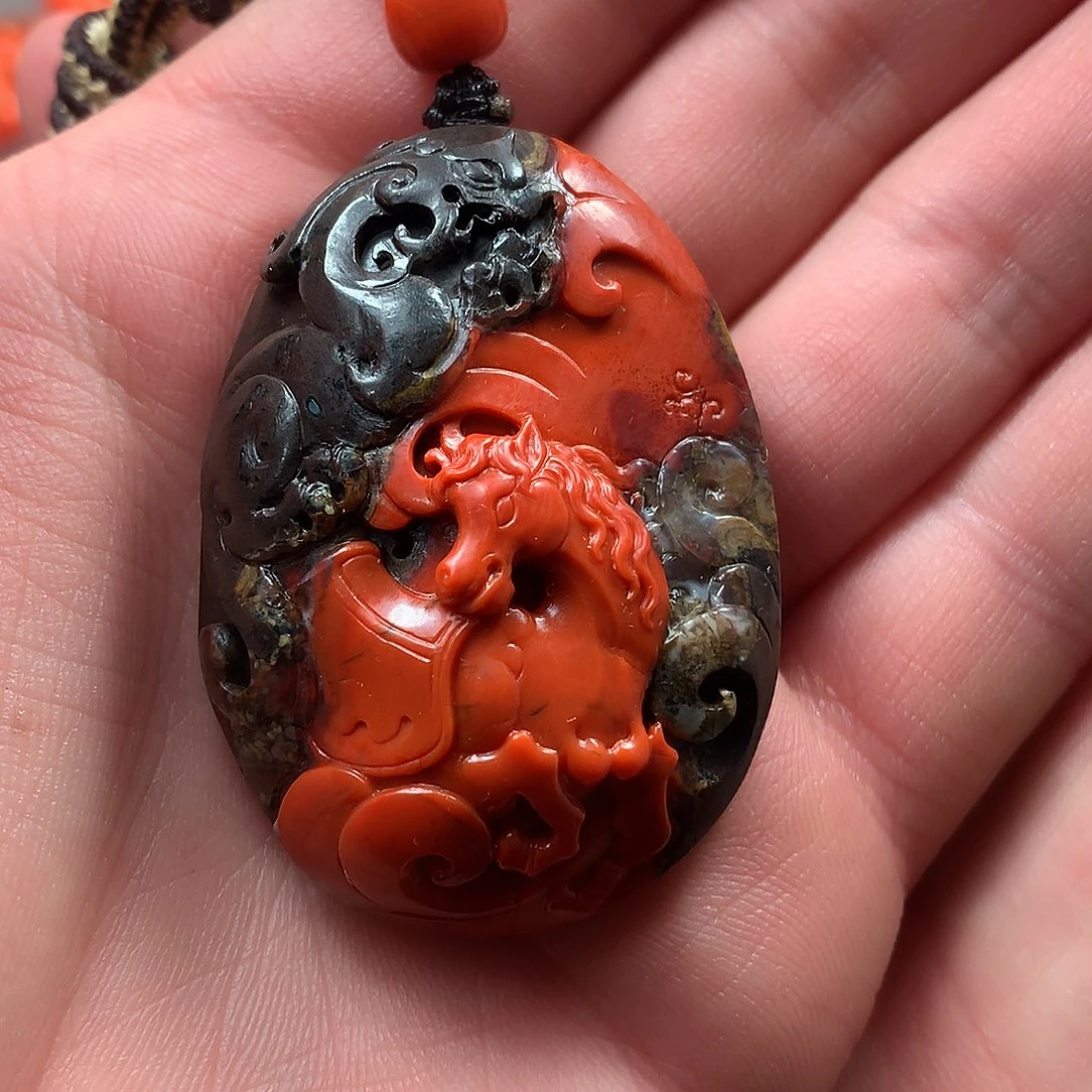 南红玛瑙1未镶嵌静****。保山杨柳阿东寨龙马精神