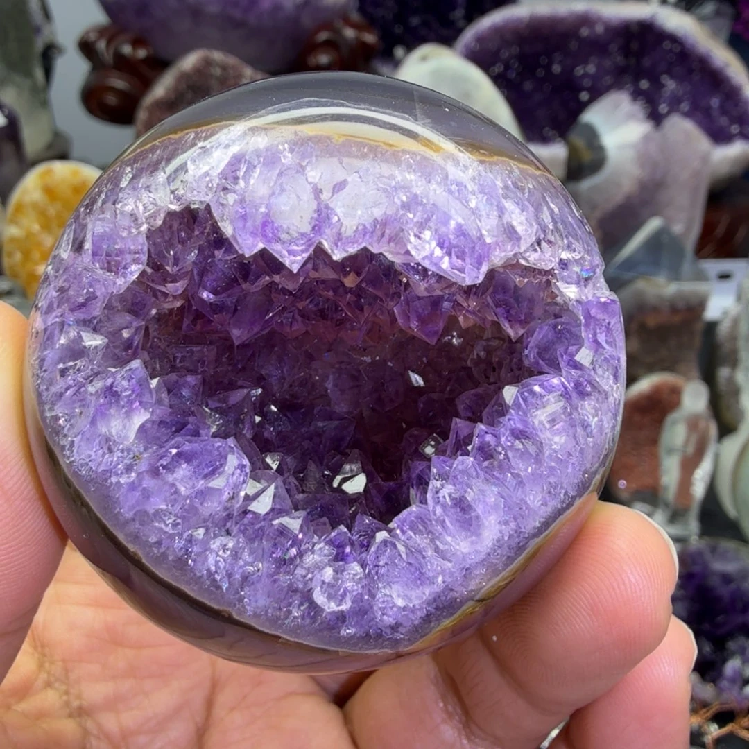 紫晶摆件未镶嵌开口笑