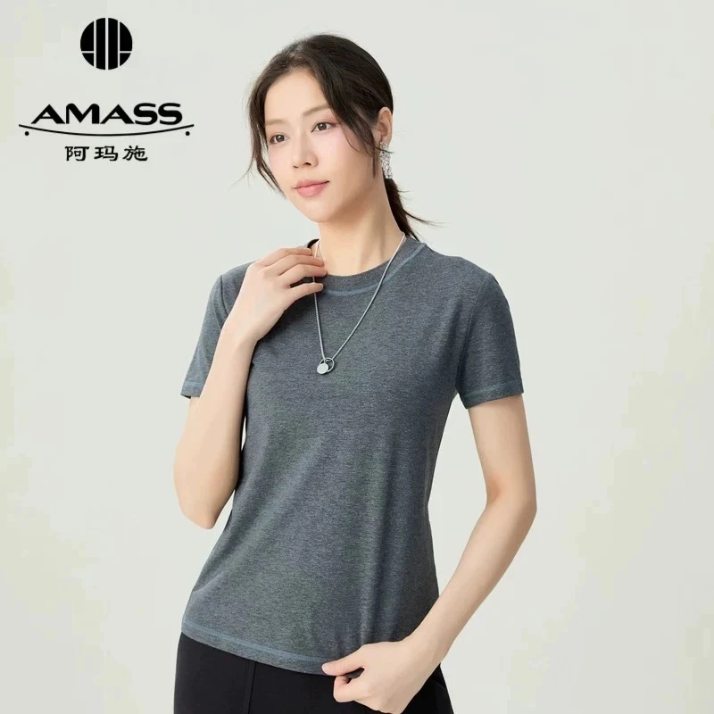 【官方正品】AMASS 简约基础百搭缝线设计短袖T恤5301024-5301025