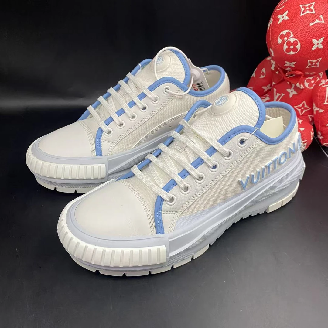 95新 LouisVuitton/路易威登 白蓝休闲时尚厚底板鞋38欧码kke341