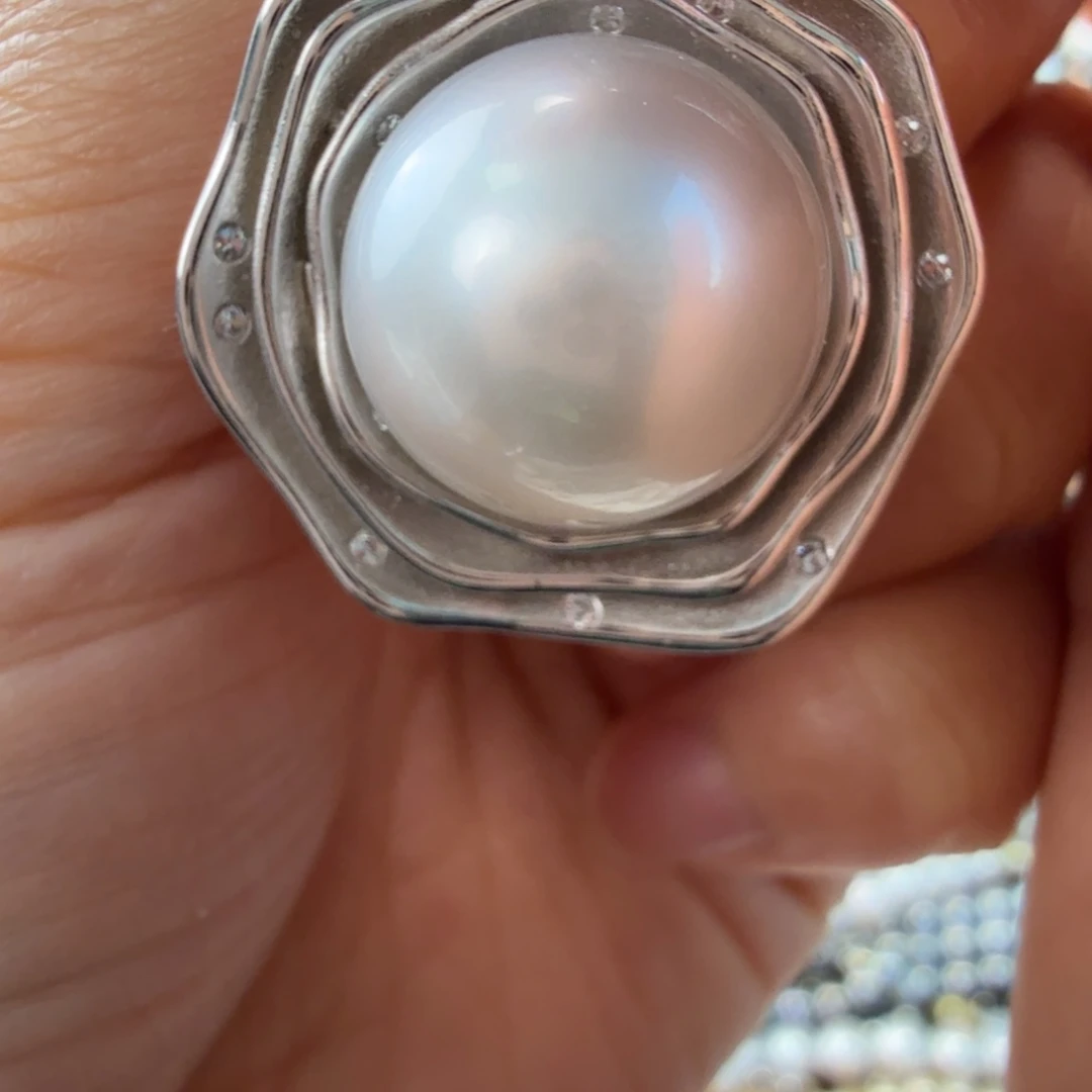 海水珍珠银S925镶嵌颈饰