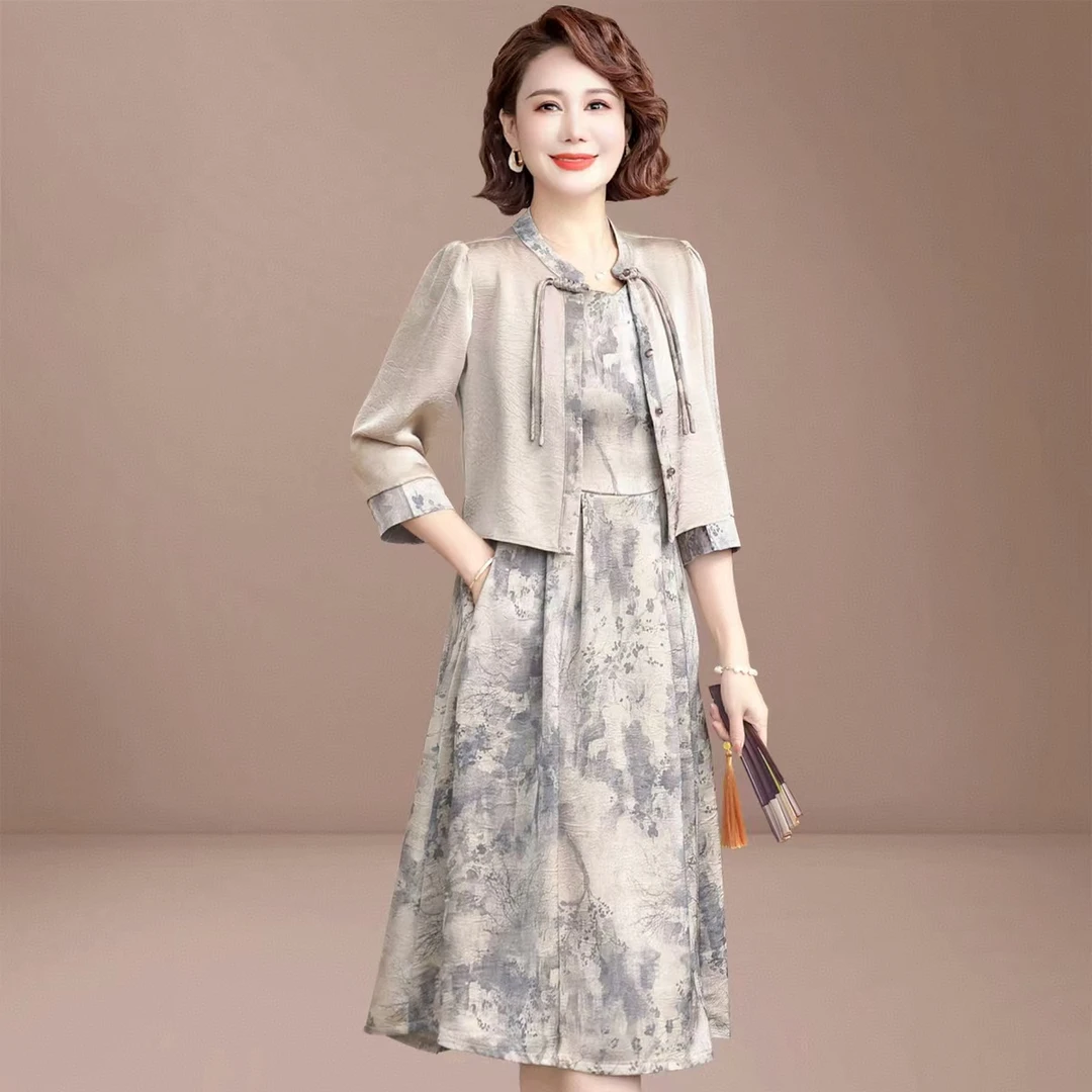 【001-100】锐舒高端时尚修身气质复古连衣裙