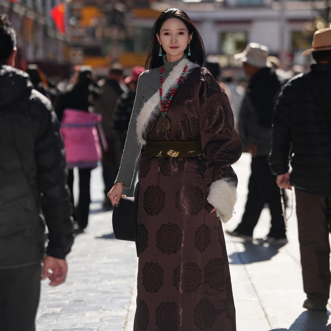 【送腰带】～摹本擦热边秋冬款加毛加绒康巴安多双层厚藏袍藏装锅庄