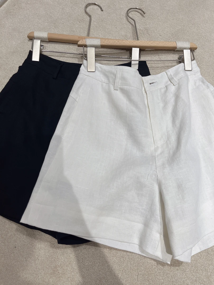 HALUNGLE/海伦格丽  k1071    新款时尚百搭舒适亚麻短裤