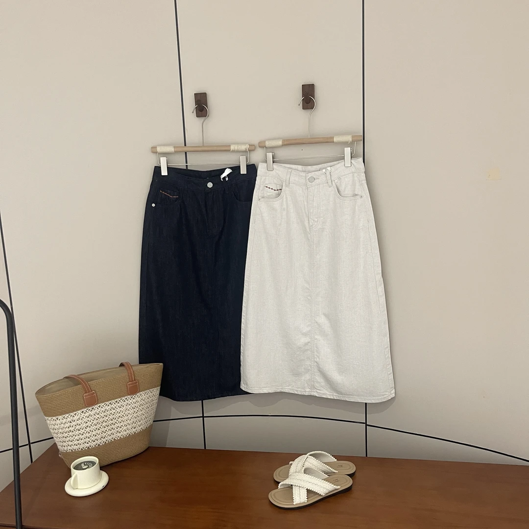 FUJIA STYLE新款气质休闲百搭时尚复古牛仔半身裙Q7050