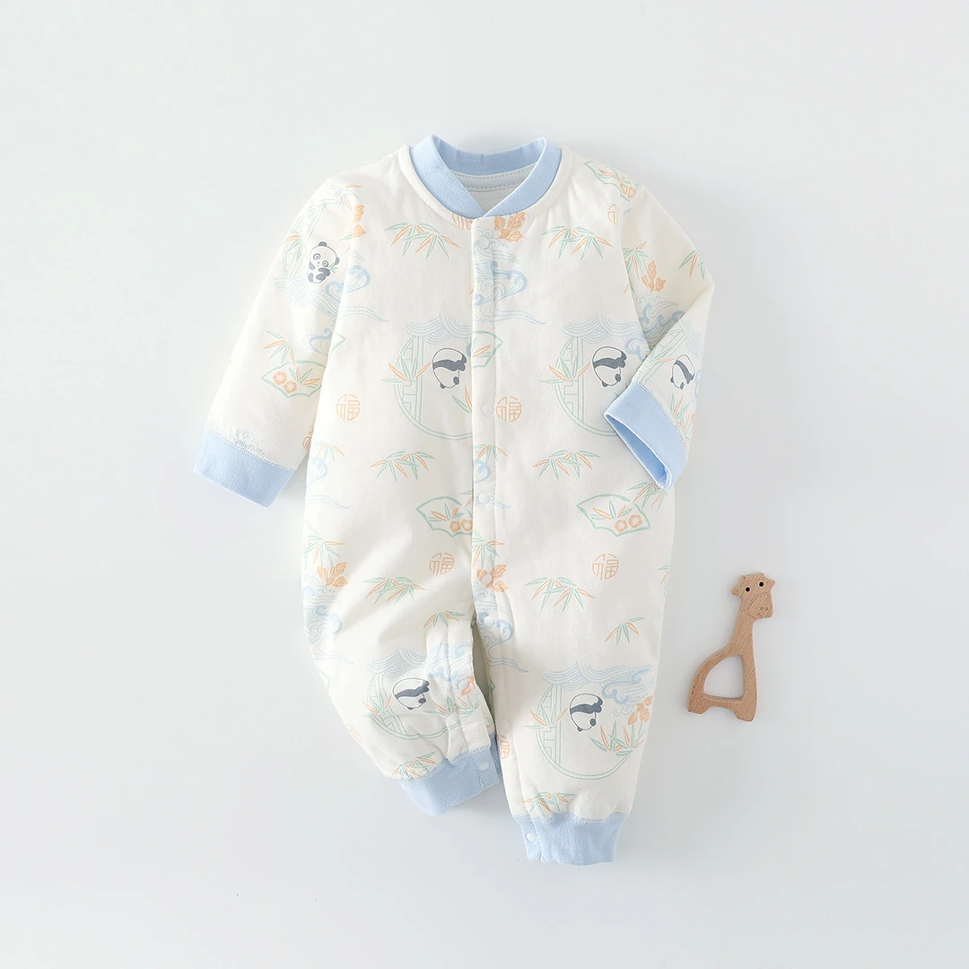 婴儿连体衣40克a类棉秋季新生儿宝宝衣服无骨长袖爬服婴儿衣服