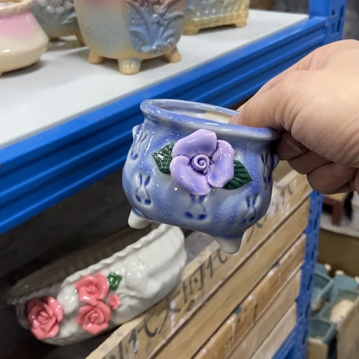 陶瓷花盆单场满9.9发7.5*7兔子