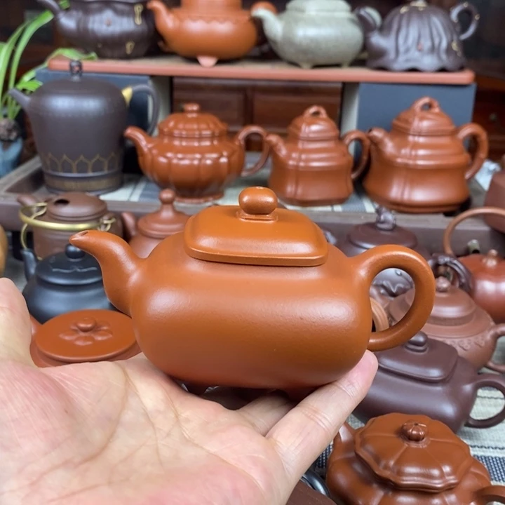 茶壶紫砂四方传炉160-220CC原矿赵庄朱泥特价