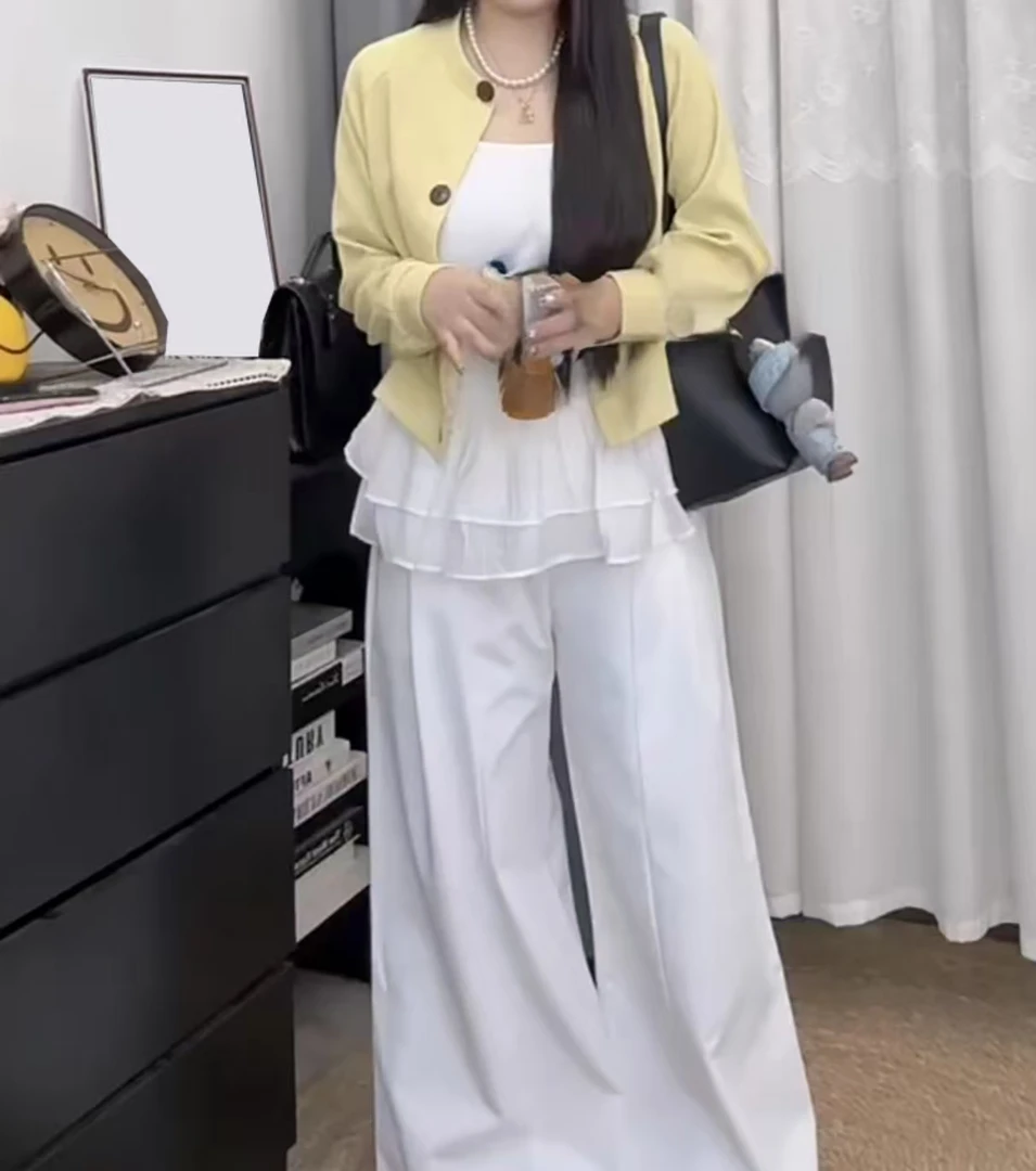 公主 韩系软糯开衫外套988399吊带上衣988501阔腿裤988398