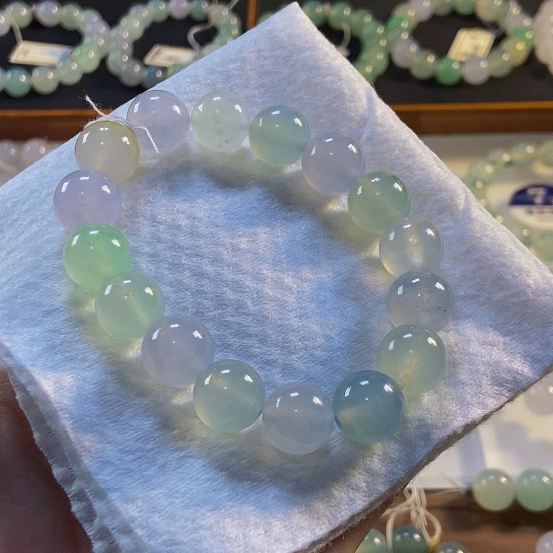 定制翡翠未镶嵌翡翠手串卡12.6