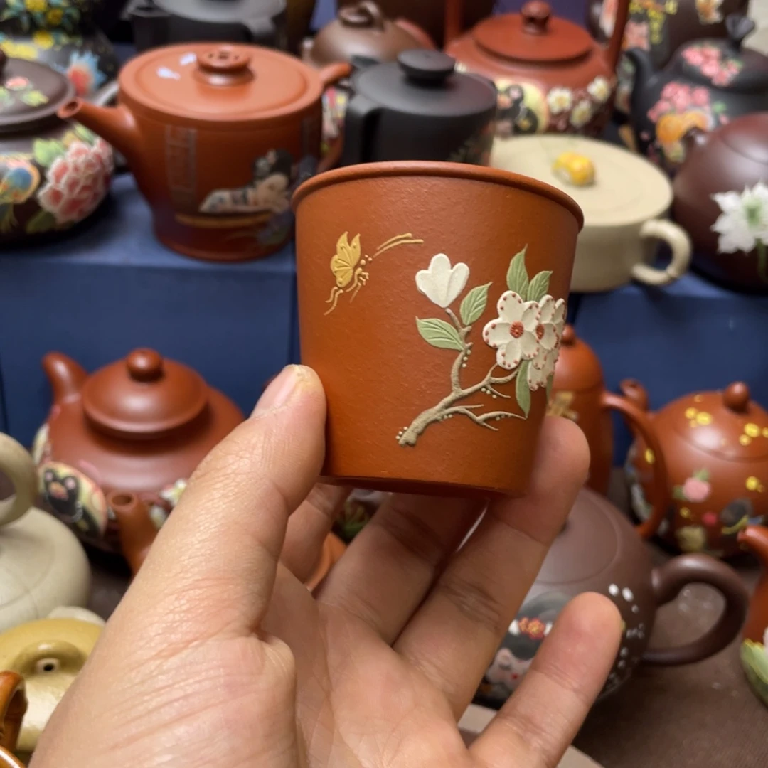 红泥茶杯紫砂主人杯80cc