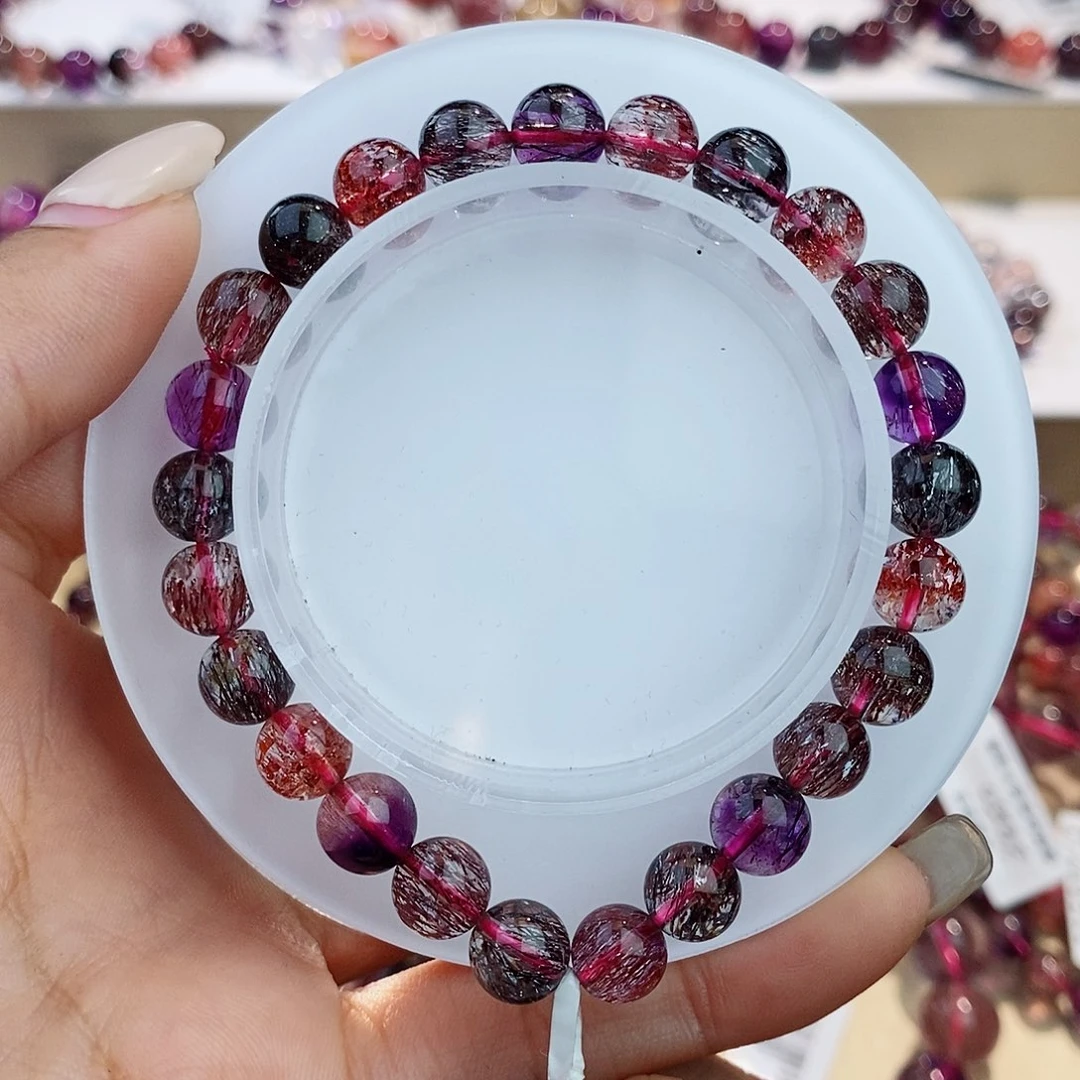 水晶手链未镶嵌黑加仑超七7+