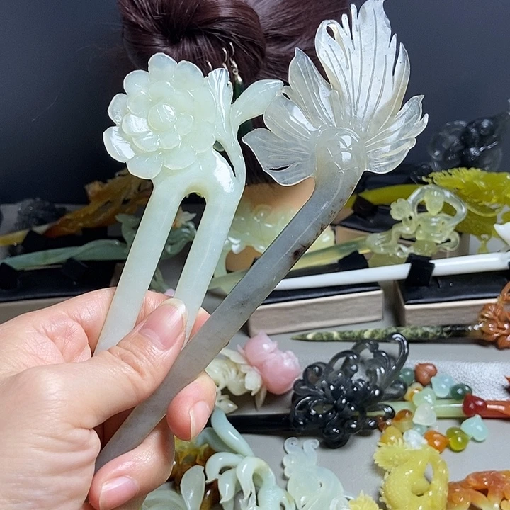 岫玉未镶嵌发簪发簪