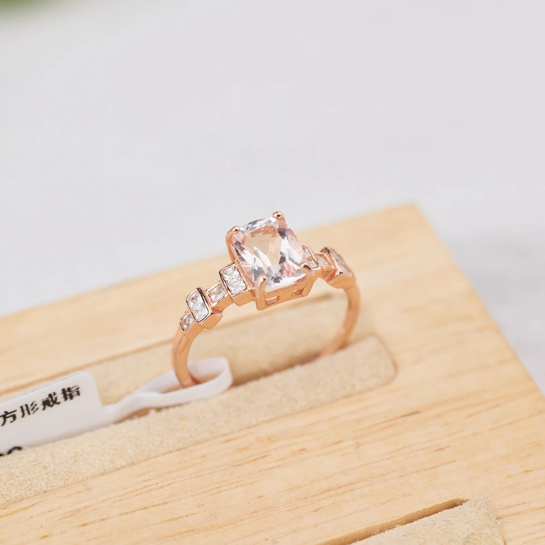 【歪歪】摩根石方形戒指*S925镶嵌W1465