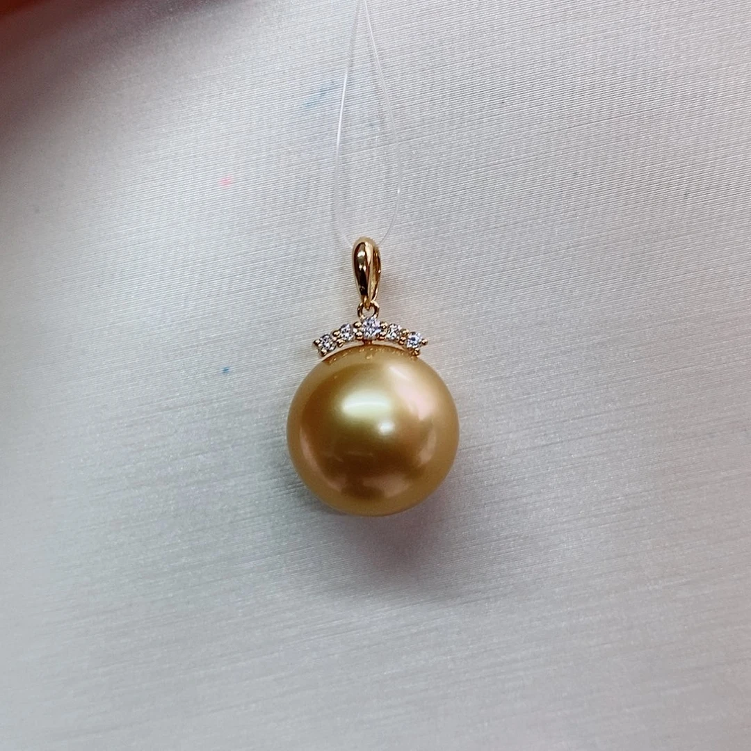 吊坠(不含链)18K金镶嵌海水珍珠12.9