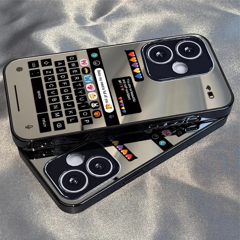 黑色键盘适用荣耀400手机壳200新款防摔300创意100亚克力90镜面80