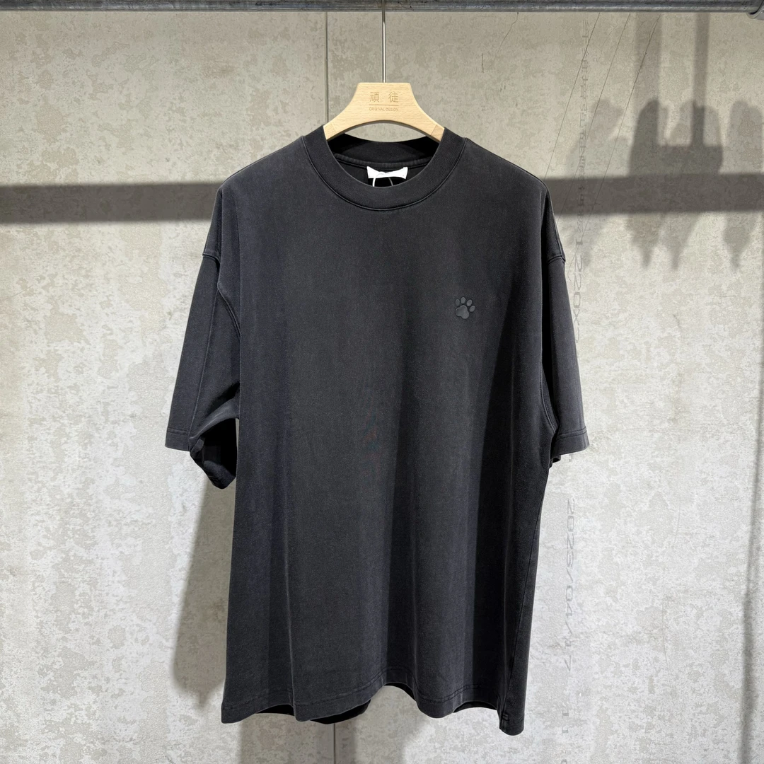 男女同款阔版猫猫印花T恤短袖圆领上衣百搭半袖时尚