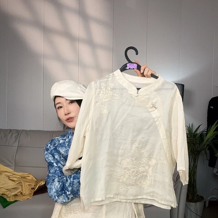 苎麻两件套去拍去拍