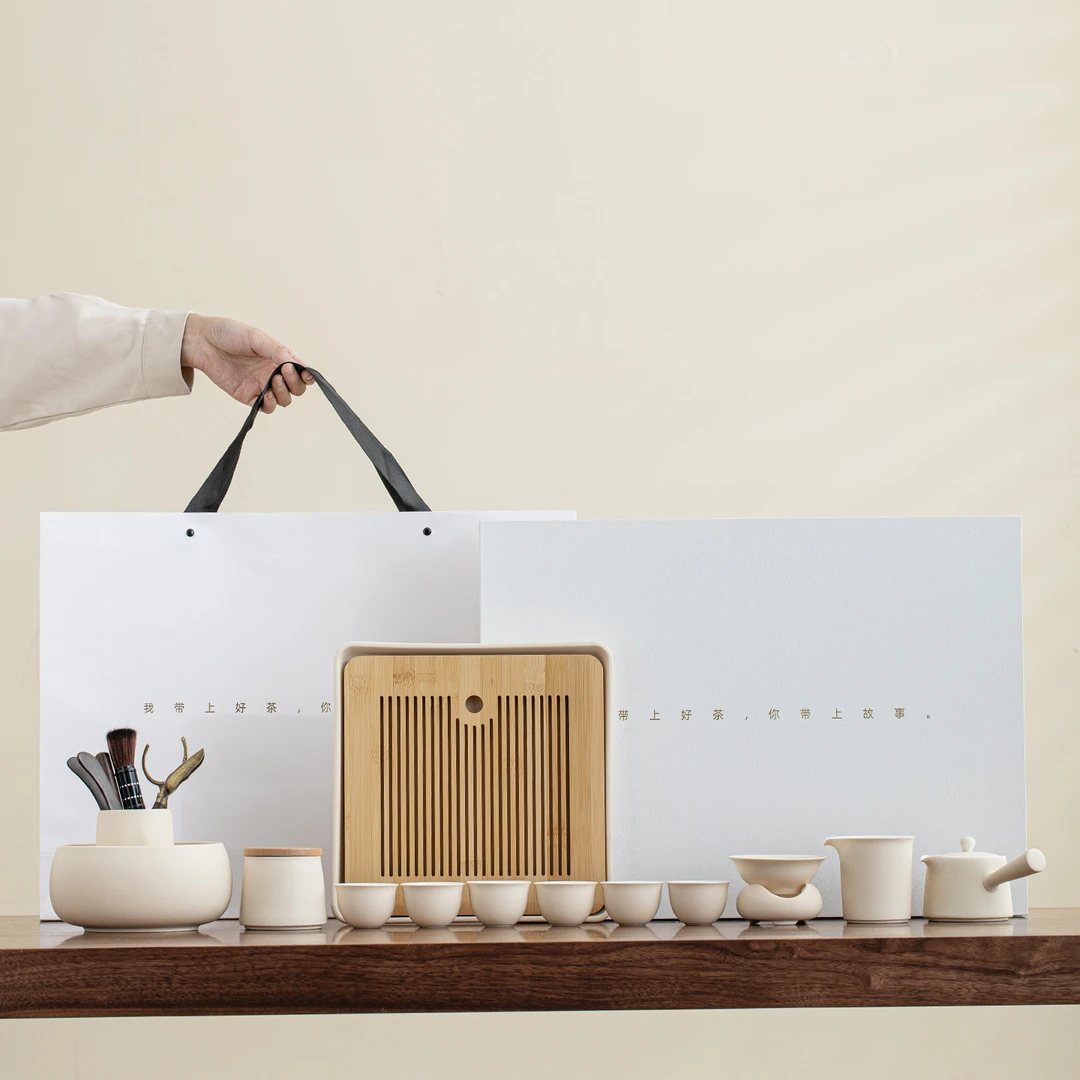 日式简约功夫茶具套装高档轻奢茶壶茶杯办公室客厅泡茶专用礼盒装