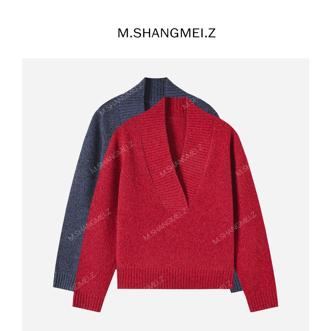 M.SHANGMEI.Z/沐熙【心动圣诞】美大哥细腻舒适显瘦针织毛衣X113279