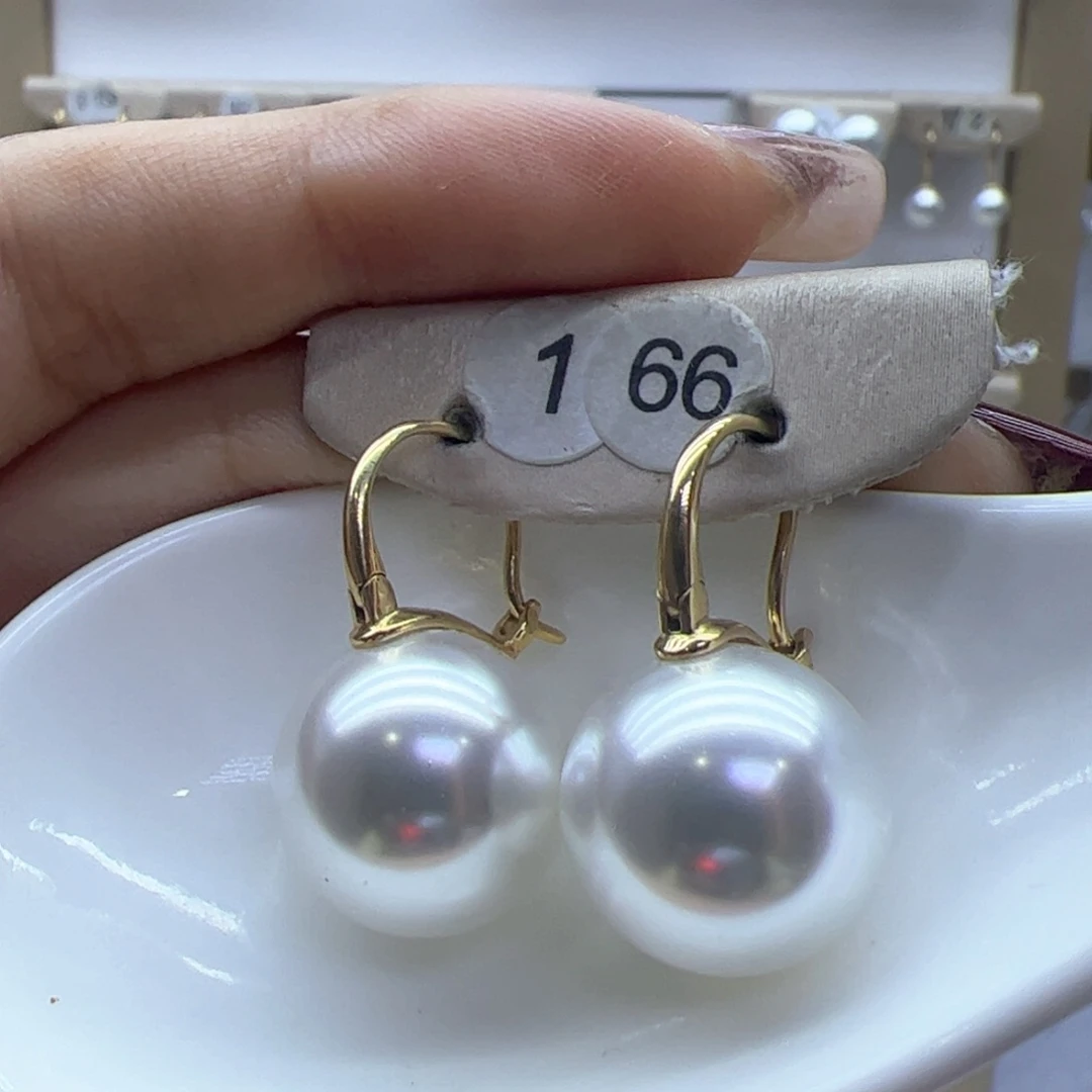 淡水珍珠耳饰18K金镶嵌
