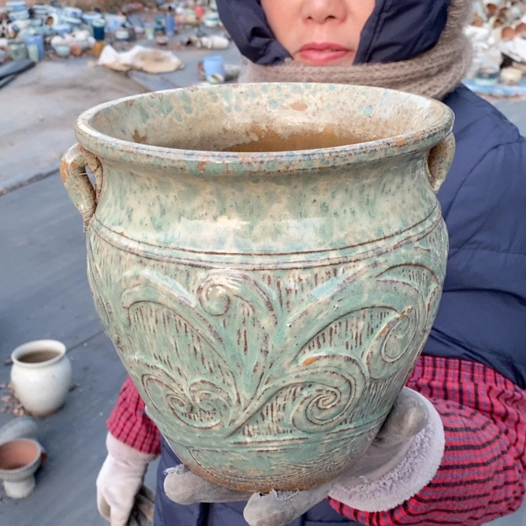 红陶口18高18瑕疵～