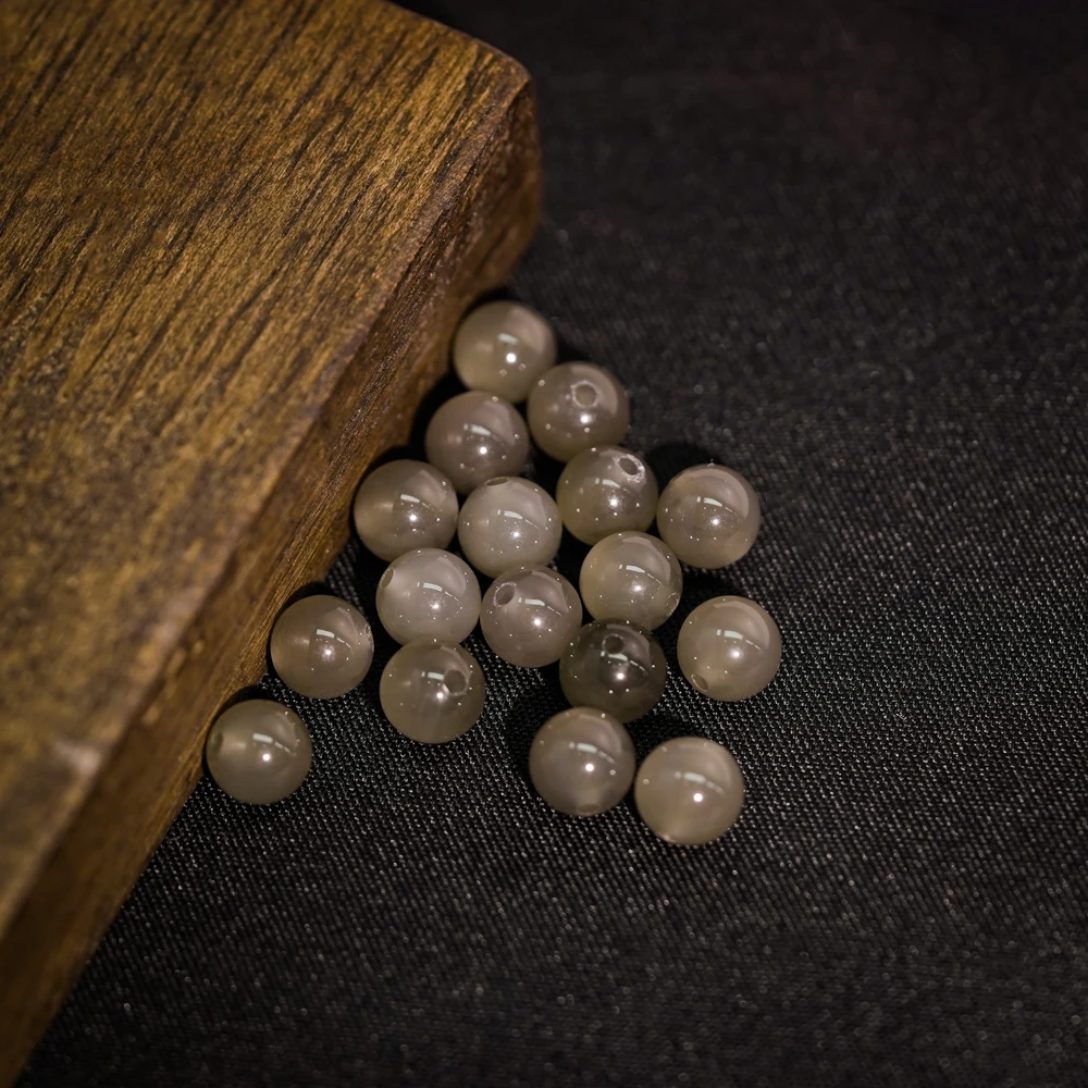 【发2颗】6m+ 烟紫和田玉圆珠  HTY28