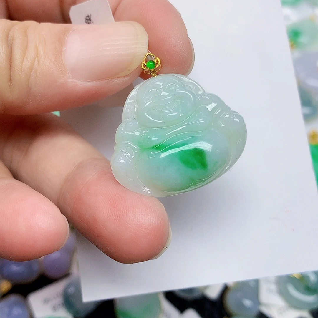 翡翠18K金镶嵌颈饰3456678