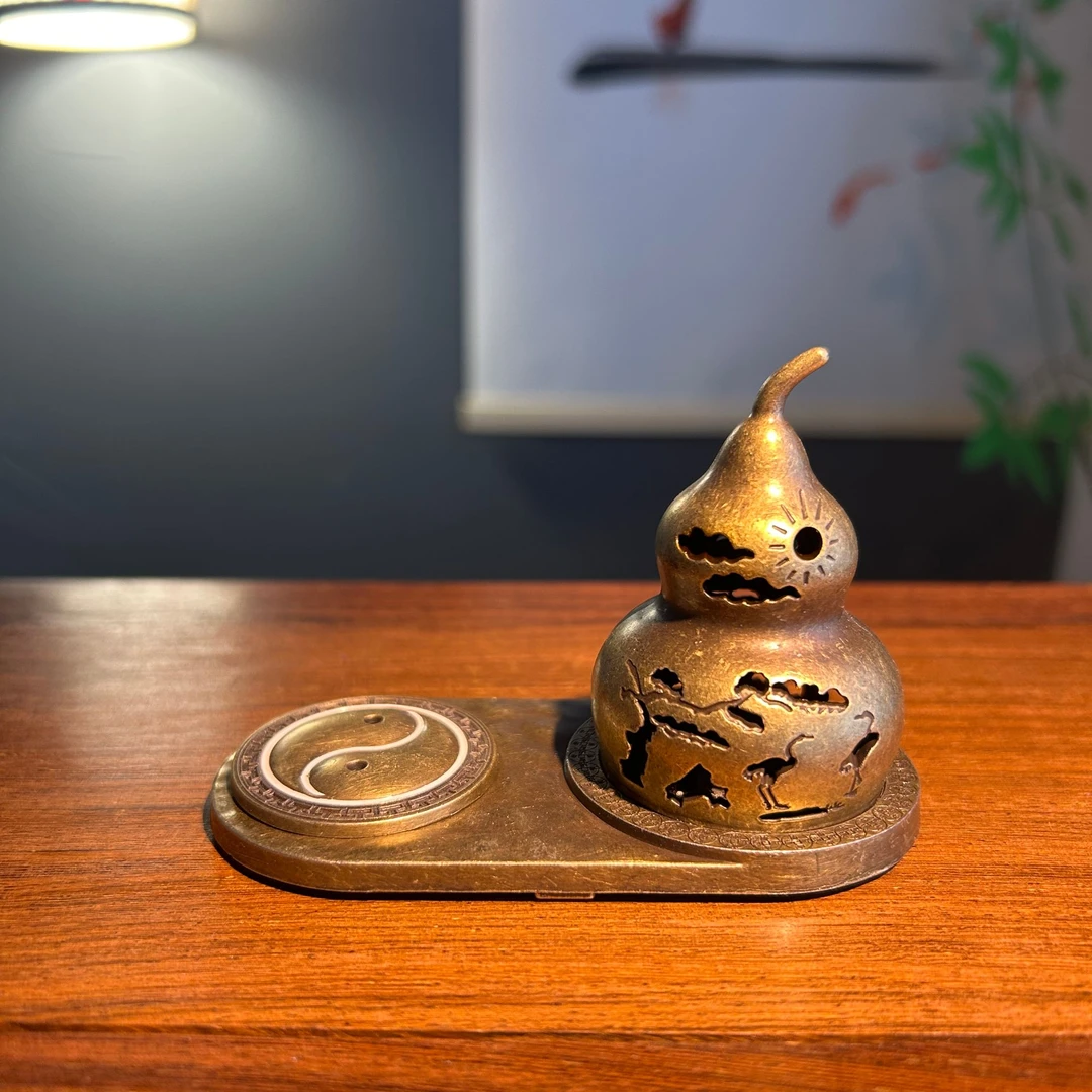 葫芦香炉 铜合金 家居摆件 室内香炉 慕禾香堂