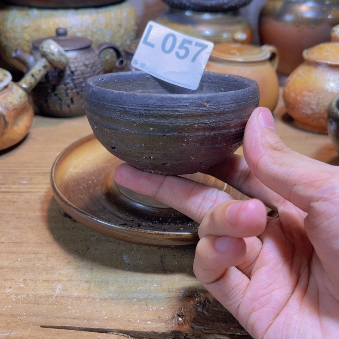 纯手工制作工艺（柴烧）裸烧纯手工制作柴烧杯057