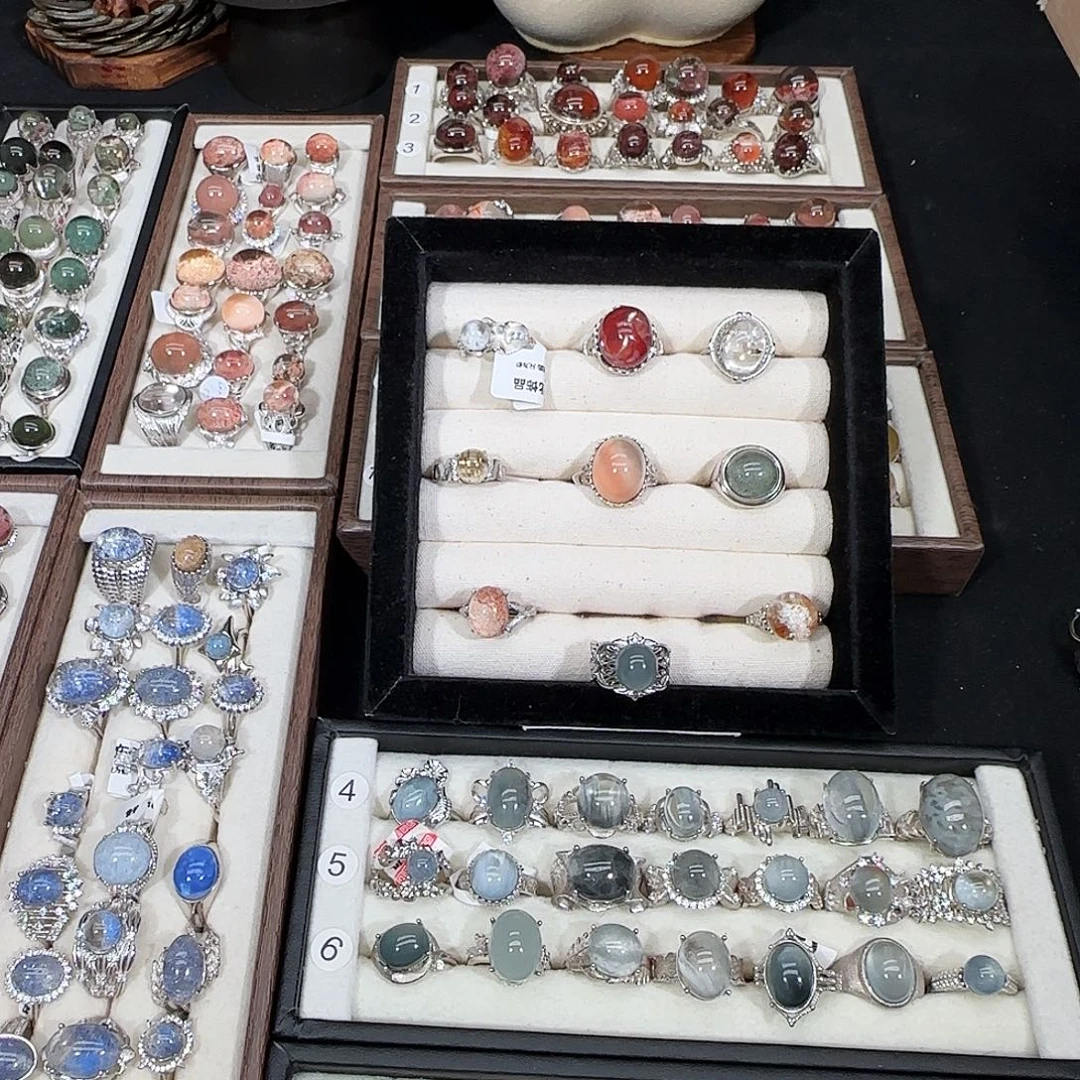 花***年大理石纯铜黄色戒指