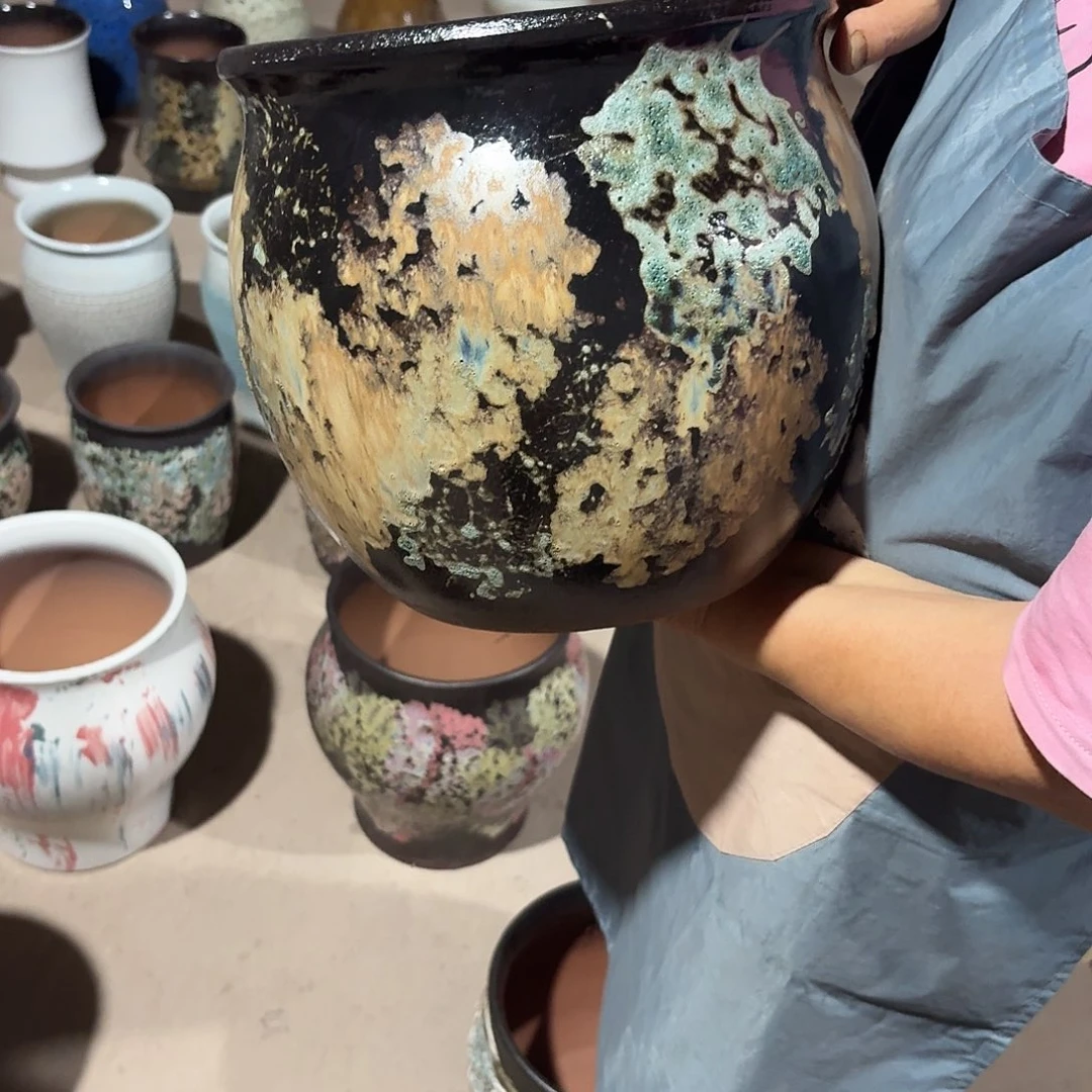 紫砂花盆口24高24