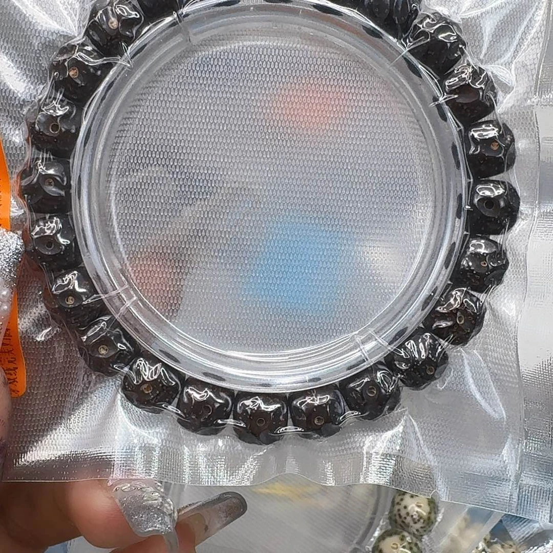 星月菩提手串307殿堂黑灰星月菩提无相10单圈