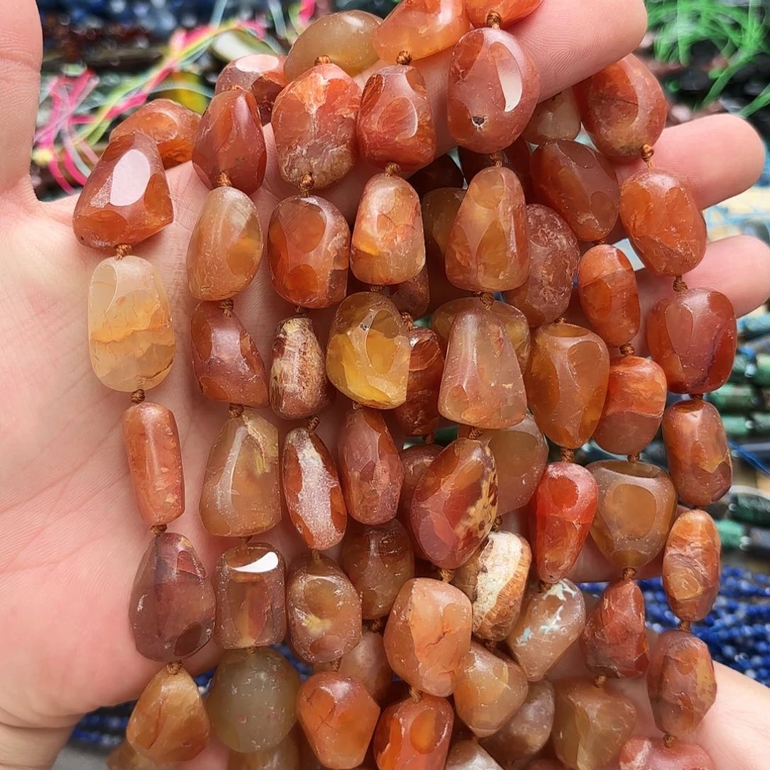 玛瑙/玉髓未镶嵌珠宝半成品15×19红玛原切一条