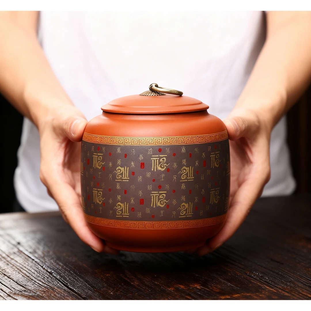 HQ紫砂（百福）茶叶罐DC-0625