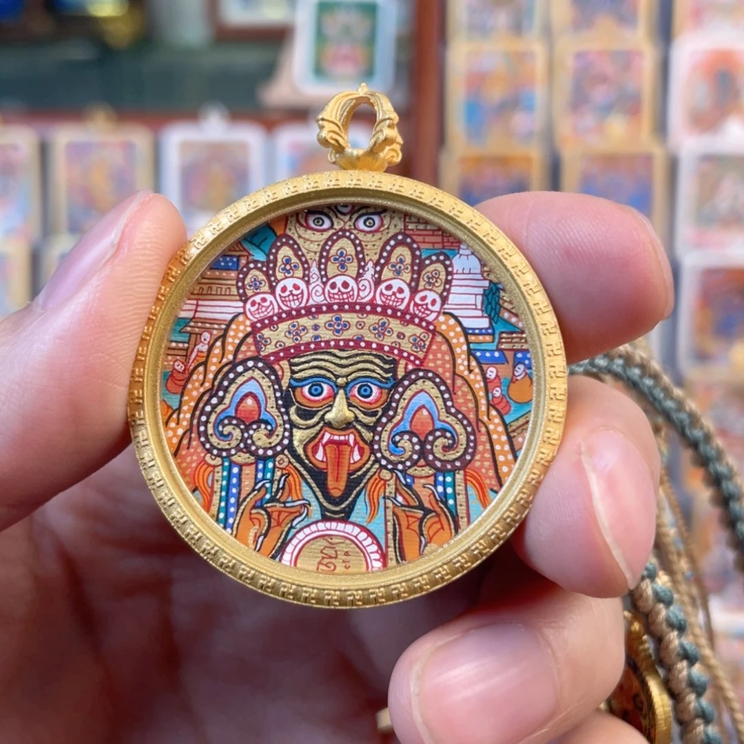 吊坠扎基➕绿度热贡纯手绘唐卡