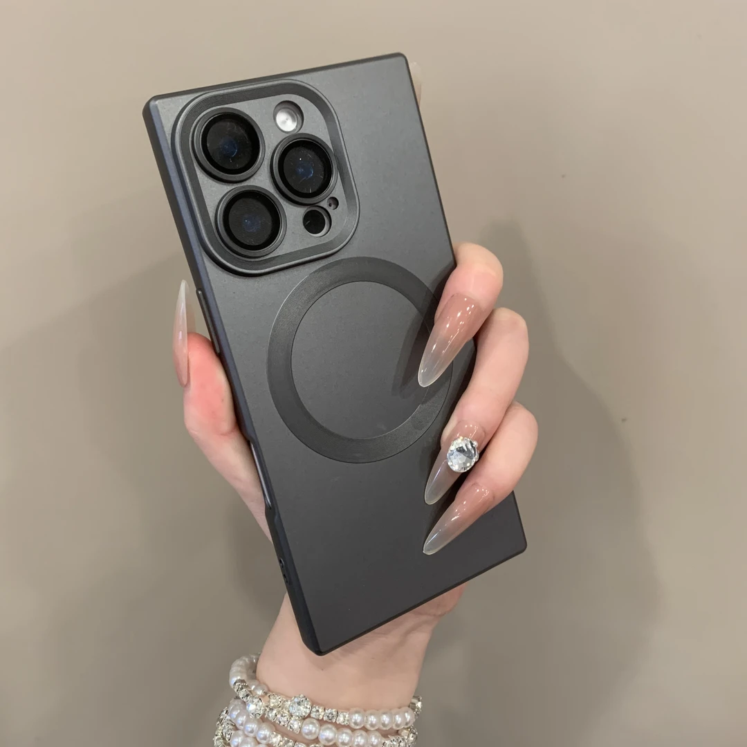 新款个性直角磁吸适用16苹果15promax手机壳iphone14pro/13硅胶12