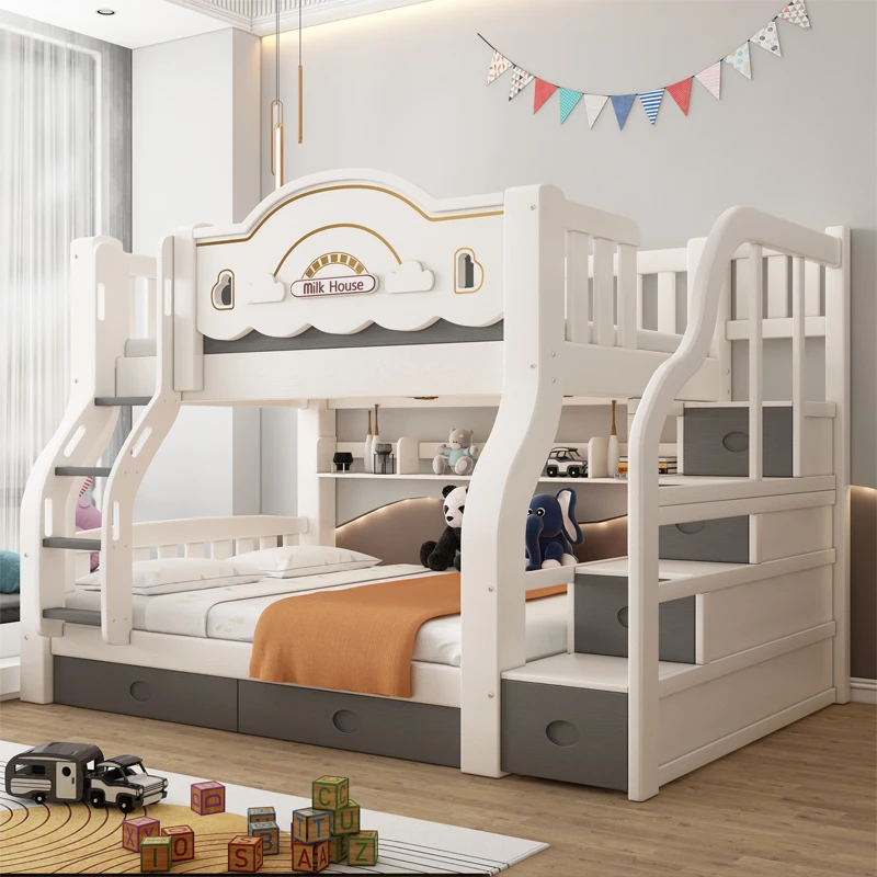 加厚实木子母床双层床两层床上下铺上下床高低床儿童床成人学生床
